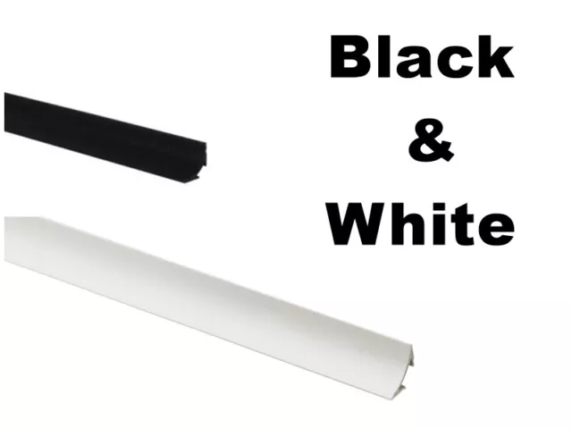 1 m/3.3 ft PVC Plastic Scotia Trim - Black/White, -  Durable Moulding