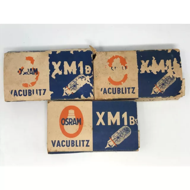 Flashes fotográficos vintage OSRAM Vacublitz XM1B 15 flashes sin usar en paquete original