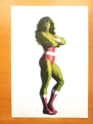 She Hulk  by Alex Ross POSTER 12 X 16" Marvel Motorcycle
