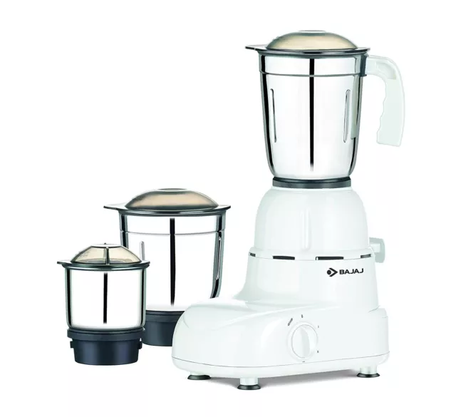 Neuf Bajaj glory 500W Blanc Mixeur Broyeur Avec 3 Pots