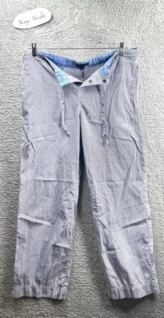 Banana Republic Men's Blue Loose Fit 100% Cotton Drawstring/Snap Waist Pants S