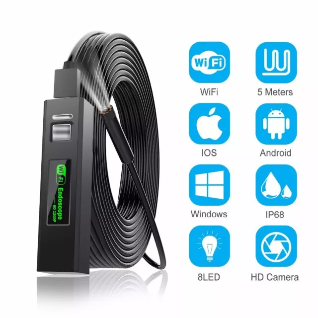 Endoscope Camera 3.9mm/8mm Wireless Endoscope 2.0 MP HD Borescope Snake Cable