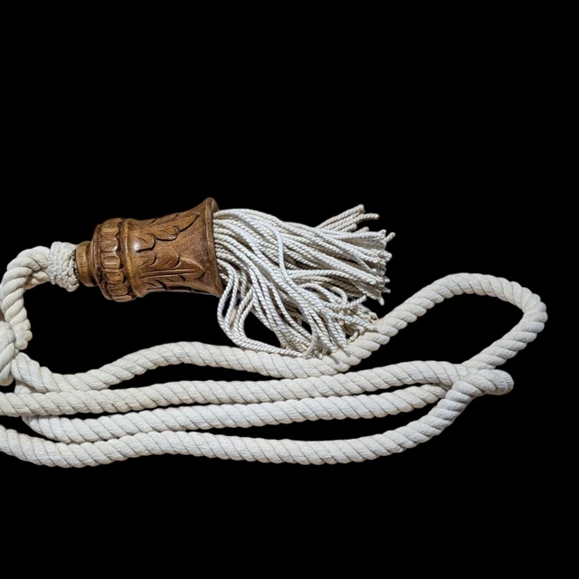 Boho cotton Curtain Tieback Beautiful Tassel twisted w/ wood ornament