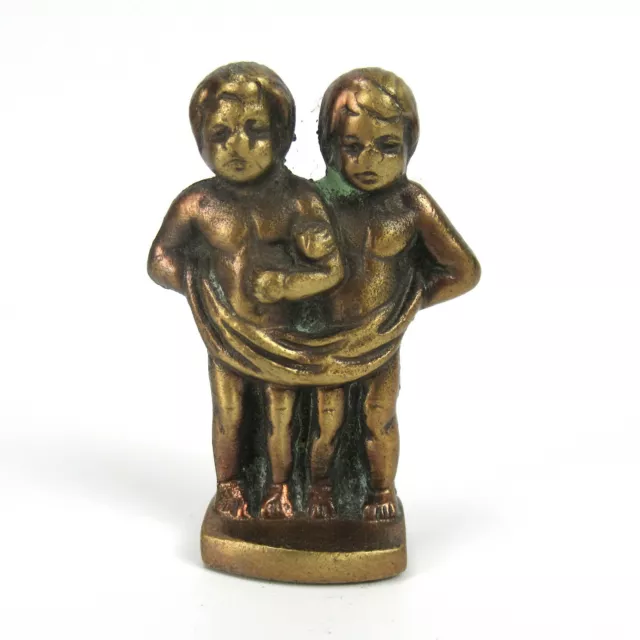 Messing Figur Sternzeichen ZWILLINGE massiv 50er Jahre Brass Figurine Bosse Ära