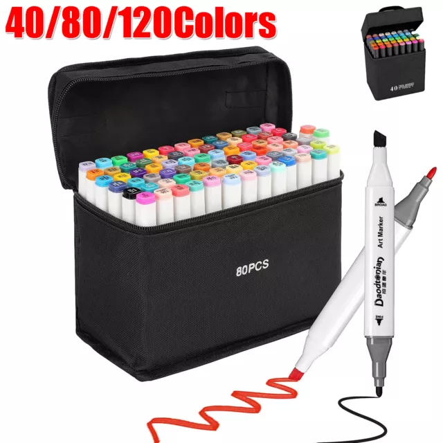 40/80/120 Colors Dual Tip Twin Marker Pens Set Artist Sketch For Markers Drawing