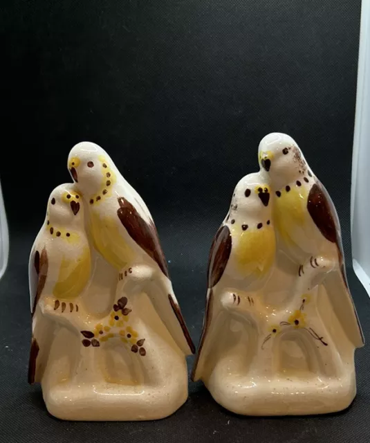 PAIR Vintage MCM Love Bird Wall Pockets Planter Vase Japan