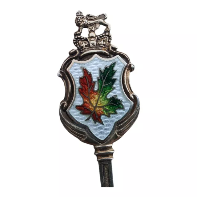 Banff Alberta Canada With Enamal Crest Maple Sterling Silver Souvenir Spoon