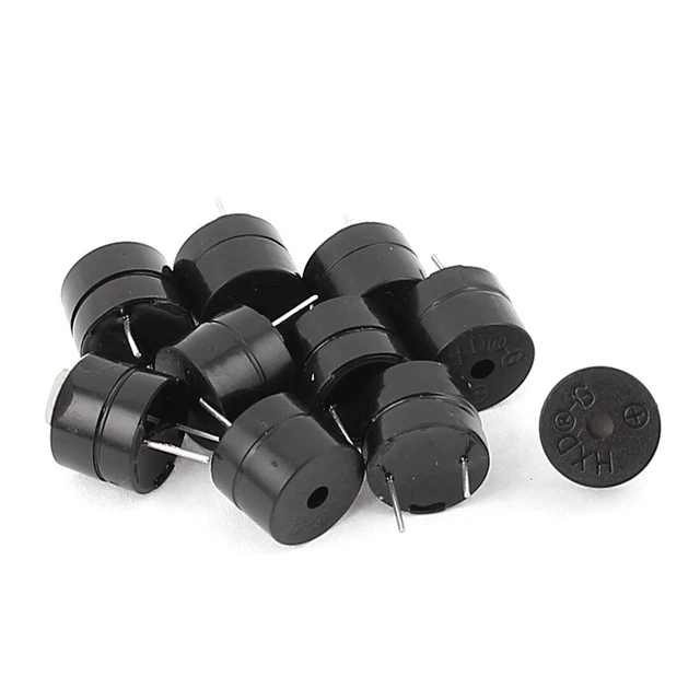 3V/5V 12mm Dia Electronic Alarm PCB Panel Mounting Piezo Buzzer Sounder 10pcs
