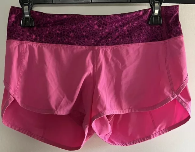 Lululemon Womens Speed Up Shorts 2.5”Inseam Pink Lined Sz 4