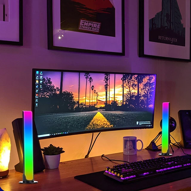 MUSIC RHYTHM LIGHT Portable Music Sync Led Lights for Decor(A Black