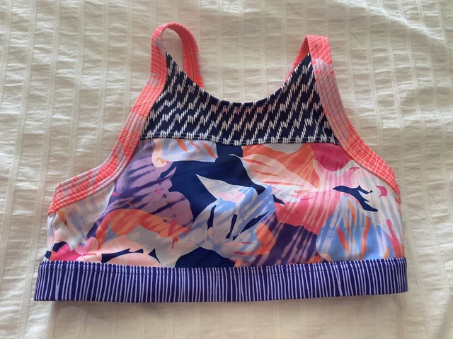 Athleta Girl Bora Bora Floral Bikini Top. Sz  12 Large. EUC