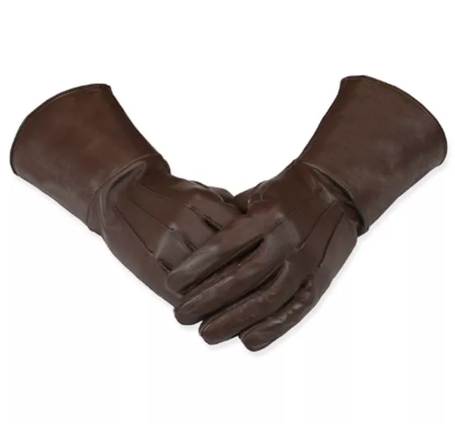 Medieval Renaissance Gauntlet Leather Gloves Long Arm Cuff