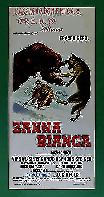 L66 Locandina Zanna Bianca Franco Nero Lucio Fulci Virna Lisi Battaglia Ast