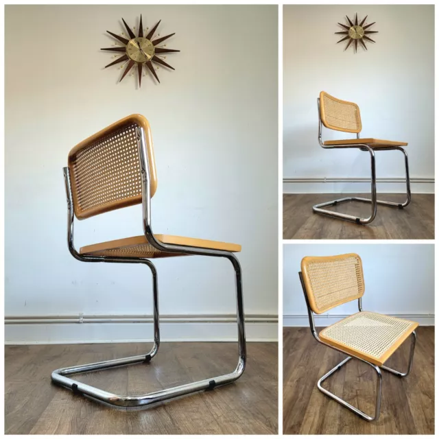 Retro Italian Marcel Breuer Cesca Style Cantilever Chair/Stool - Mid Century Era