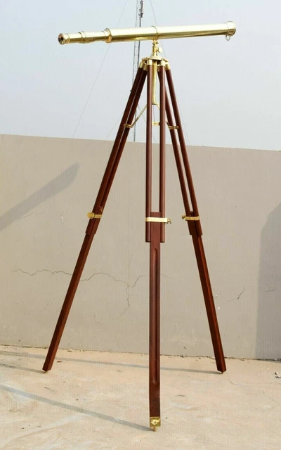 Brass Floor Standing Harbor Master Telescope Nautical W/Tripod Stand item Marina