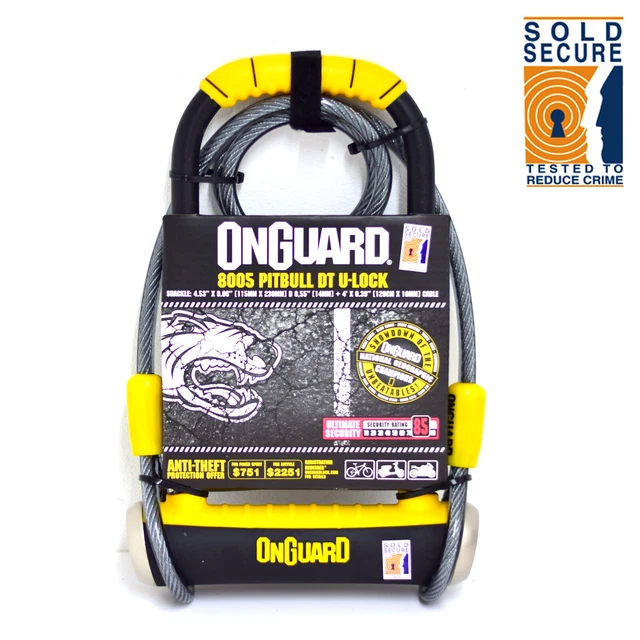 Onguard Pitbull 8005 Blocco bicicletta con cavo classificato oro venduto sicuro