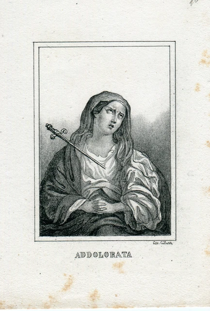 Antica Litografia Libotte Addolorata 8,7X13