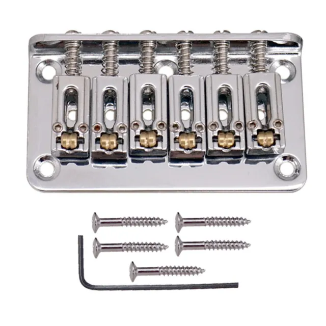6 String Roller Saddle Hardtail Bridge with Wrench Screws for Electric Guitar