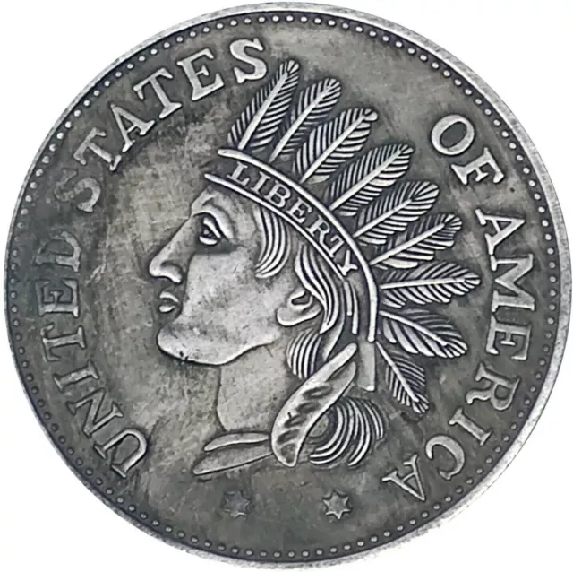 Moneta copia Fake 1 Dollaro Stati Uniti 1851 Testa Indiano libertà 3.8cm 22g