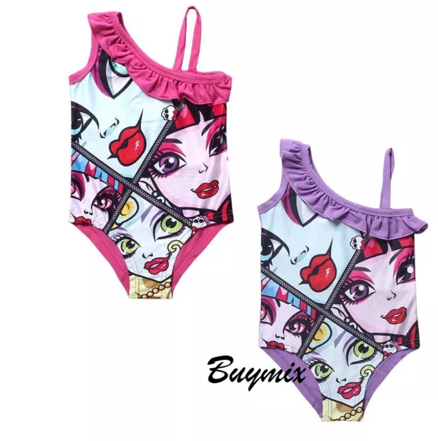 Girls Swimsuit Age 3-10 Years Monster High Character Swimming Costume Bikini