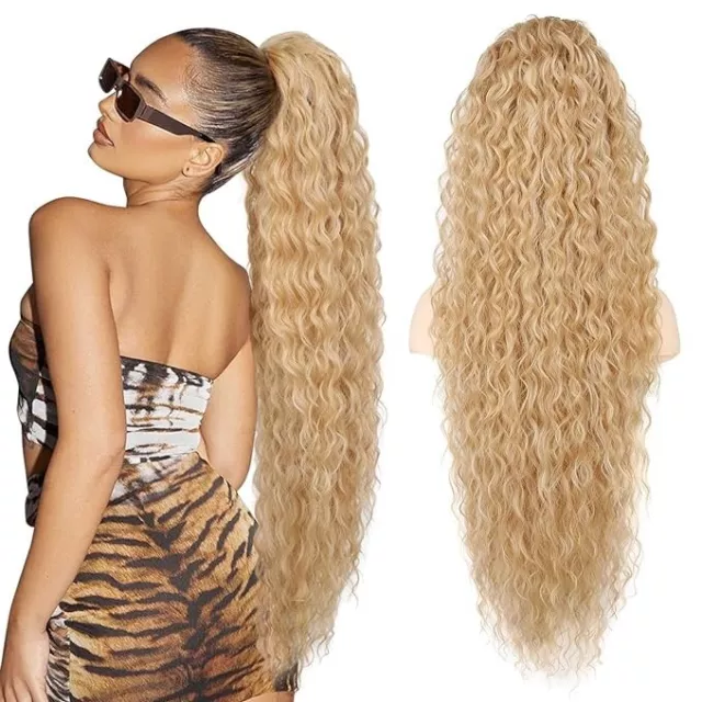 Open Box Ponytail Extension, SEIKEA 36" Long Lightweight Full Natural Curly.
