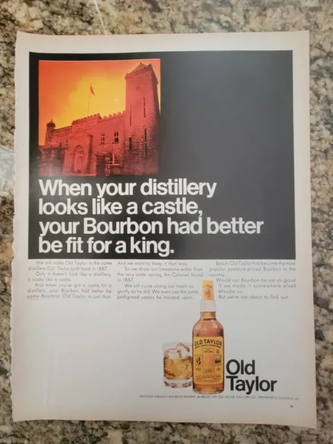 Old Taylor Bourbon Whiskey Ad - When your distillery looks like a castle...