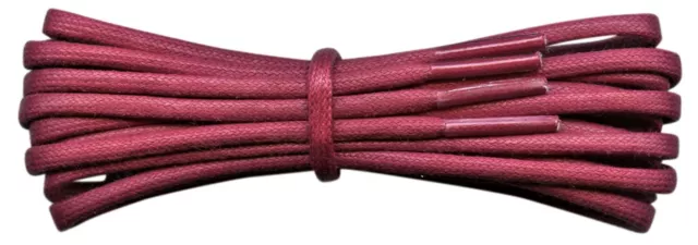 3 mm Burgundy round waxed cotton shoe laces - 60 cm - 240 cm for shoes and boots