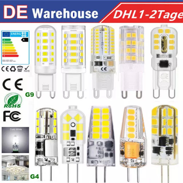 G4 G9 LED Lampe Birne 2W 3W 4W 5W 9W Stiftsockel Leuchtmittel DC 12V AC 220V COB
