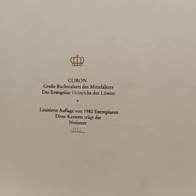 Evangeliar HEINRICH Heinrichs DES LÖWEN 10 Faksimile Coron Verlag 1986 3
