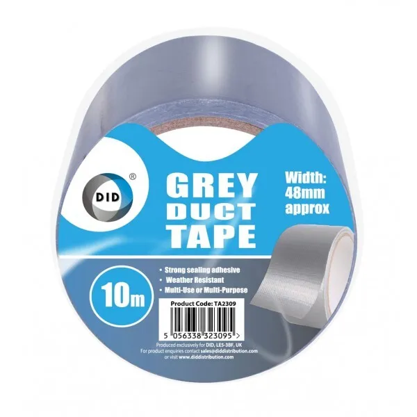 Duct Gaffer Cloth Tape 48mm x 10m Grey/Silver Heavy Duty Super Strong Waterproof