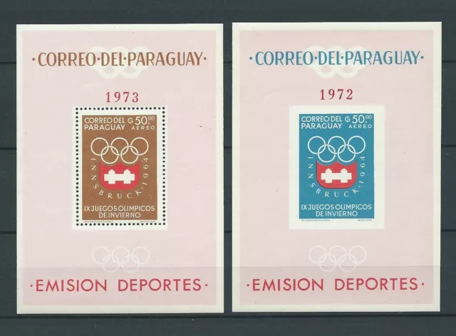 LATIN AMERICA - PARAGUAY - 1963 MI 48 et 49 BLOCS -  TIMBRES NEUFS** MNH LUXE