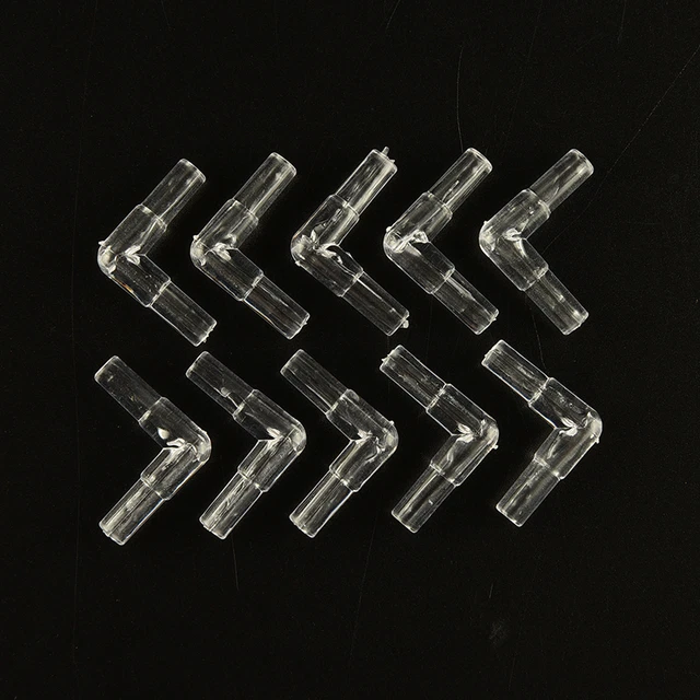 10Pcs Clear Elbow Connector Fish Tank Aquarium Air Line Tubing Connec.fa