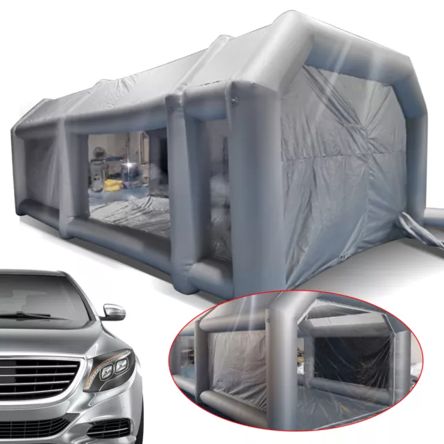 8*4*3m Lackierkabine Autolackierung Aufblasbares Zelt Spray Booth+2*Luftfilter