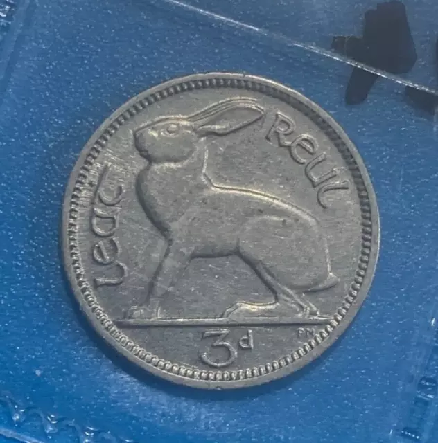 1934 Ireland 3 Pence Irish Hare Coin