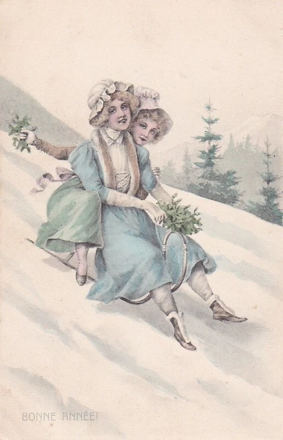 CPA Fantaisie - Jeune femme en tenue d'hiver, capuche et