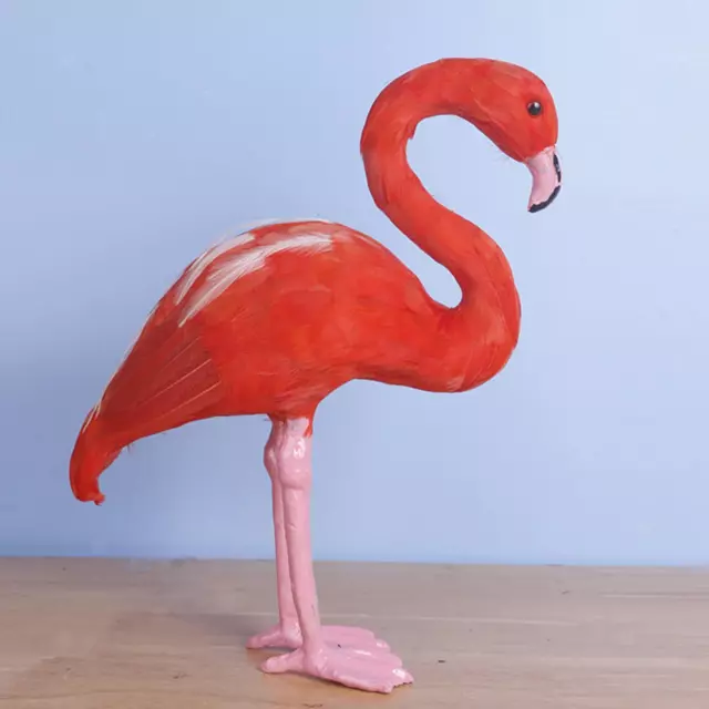 Flamingo-Statue, Vogelskulptur, kreative Kunst, dekorative, lebendige Tierfigur,