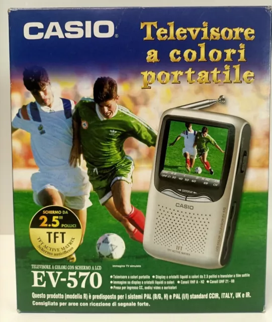 Casio Tv Colori 2,5" Vintage Portatile  Ev 570 R Con Imballo Accessori Originali