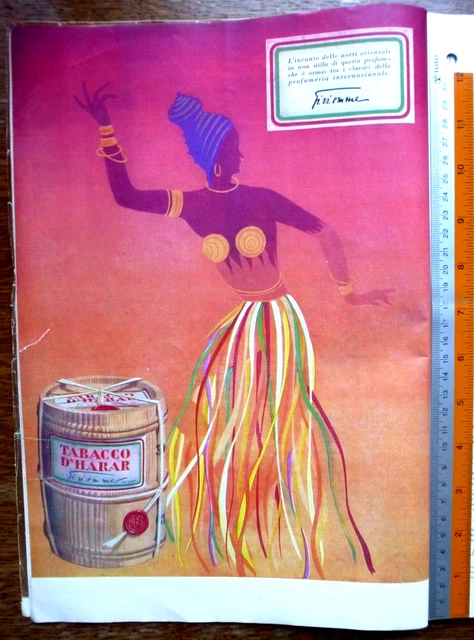 Pubblicità TABACCO D'HARAR Profumo GI.VI.EMME. - MILANO - Illustr. LIGA - 4/1951