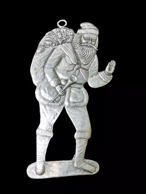 Zinnfigur  Nikolaus, Weihnachtsmann, Santa Flachfigur  Reinzinn ca. 14,5 cm