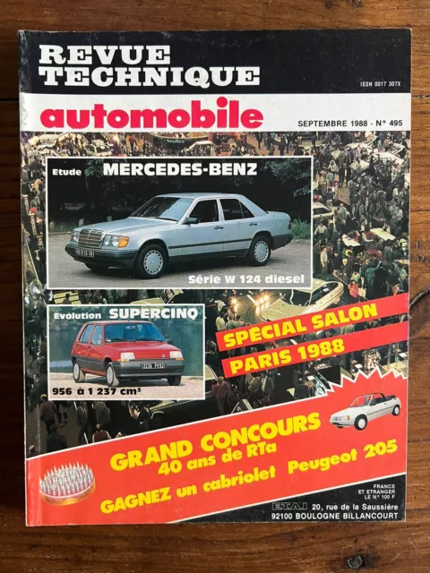 Revue Technique MERCEDES BENZ Série W 124 Diesel 200 250 300 Berline Break - RTA