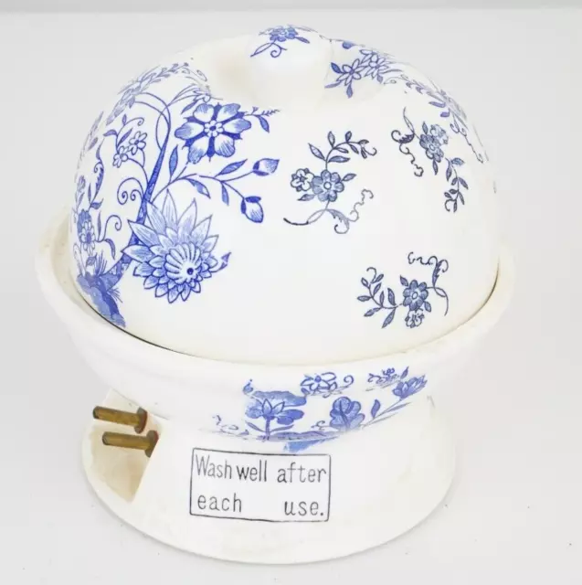 Vintage Ceramic Delft Blue Egg Steamer Cooker Works Great!