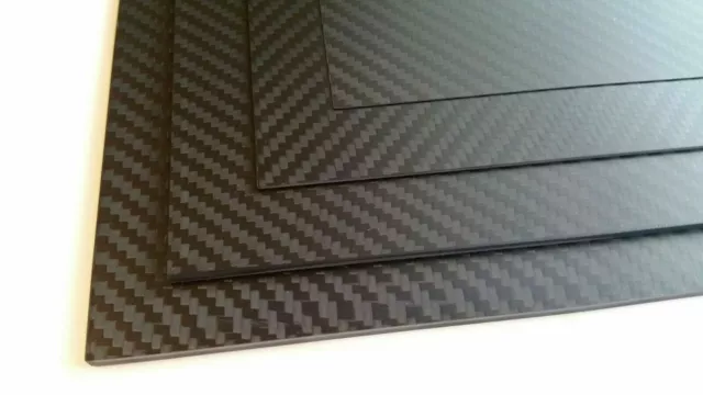 3K 100% Rigid Carbon Fibre Sheet 0.25, 0.5, 1.0, 1.5, 2.0, 2.5, 3.0, 4.0, 5.0mm 3