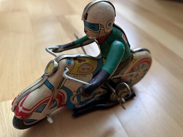 Blechspielzeug Motorrad mit Schlüsselantrieb