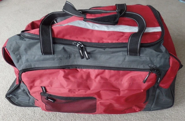 SKYWAY Red Gray XXL Rolling Duffel Bag Travel Large Luggage 29" x 14" x 15" VNEW