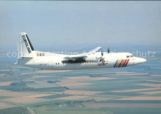 71814975 Flugzeuge Zivil SAS Scandinavian Commuter Fokker 50 OY-KAE Flugzeuge Zi