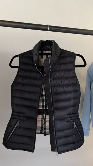 Burberry Brit Cranstead Nova Check Quilted Down Vest Puffer Size XS