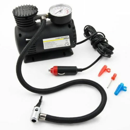 DUNLOP 12V CAR Electric Compact 250PSI Air Compressor Pump Bike Tyre