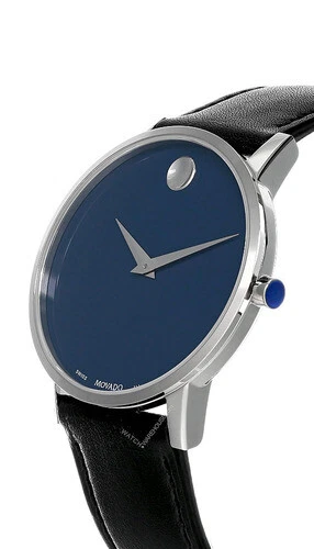 Orologio da uomo MOVADO Museum Classic 40 mm quadrante blu pelle nera 0607270 2