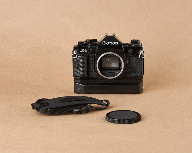 CANON A-1 35MM SLR with Power Winder A2. Film tested–working–very