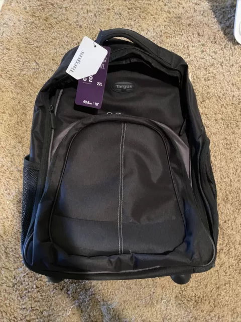 TARGUS 16 INCH Compact Rolling Backpack Black Wheeled Travel Bag $46.00 ...